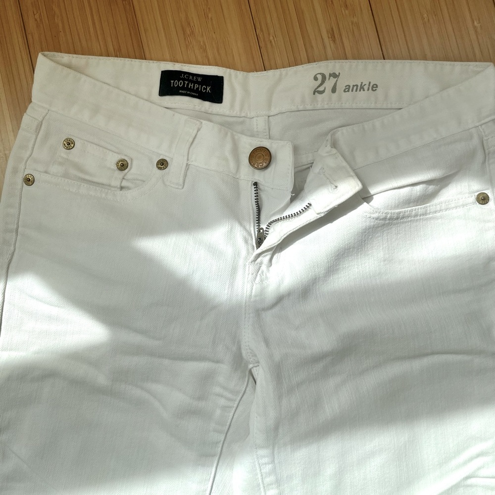 White JCrew Toothpick Jeans